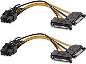 Aomoproing 2-pack 8 pin to sata power cable (sata to 8 pin pcie) - 5 inches