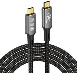 Aomoproing USB4 Cable with Thunderbolt 4, 240W Charging, 40Gbps Data, 8K@60Hz 4K120Hz HDR, PD3.1, USB C to USB C, for MacBook M1-M3, Mac Studio, Laptops, Monitor 1.64FT