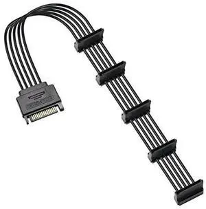 Aomoproing 15Pin SATA Male to 5 x 15 Pin SATA Female Hard Drive Power Right Angle Splitter Adapter Cable Extension Cable for Hard Disk 50CM