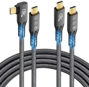 Aomoproing 2 x USB C 3.2 Gen2 20Gbps, Type C 4K@60Hz UHD Video 5A/240W PD3.1 Fast Charge Cord with E-Marker Compatible with Thunderbolt 3/4 for MacBook Pro (USB3.2 20G 240W 0.5M 2PCS)