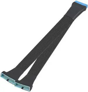 Aomoproing USB 3.0 Header Extension Cable 1Ft 19/20 Pin 1 to 2 Y Splitter Internal Extension Adapter DIY(30cm 11.8 inch)