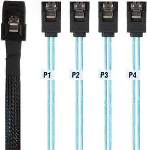 Aomoproing Internal Mini SAS to SATA Cable (SFF-8087 to SATA Forward Breakout) 1.6 Feet