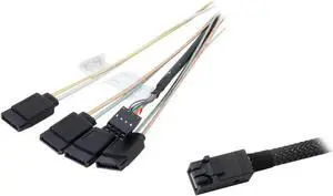 Aomoproing 80CM Internal Cable SFF8643 to x4 SATA HDD (mini SAS HD to SATA data port)