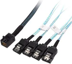 Aomoproing Internal Mini SAS HD to SATA Cable (SFF-8643 to SATA Forward Breakout) 3.3 Feet, 1m