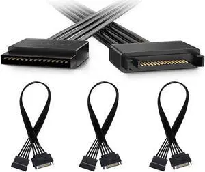 Aomoproing 15 Pin SATA Power Extension Cable, 3pcs 13" Male to Female Extender Cable Cord Adapter for HDD, SSD, Optical Drives, DVD Burners, PCI Cards and Hard Drive Disk