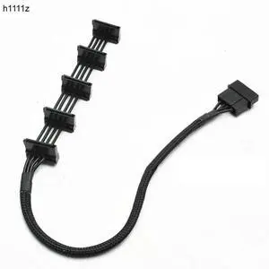 Aomoproing High Quality 1 Pcs Practical Durable PC Server 4 pins IDE Molex 1 to 5 SATA Power Cable Adapter Splitter Cables 18AWG Black 40cm Aomoproing High Quality 1 Pcs Practical Durable PC Server 4 pins IDE Molex 1 to 5 SATA Power Cable Adapter Splitter Cables 18AWG Black 40cm