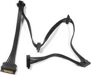 Aomoproing 2pcs SATA Power 4 Pin 1 Male To 5 Female Splitter Hard Drive Cable for HDD SSD