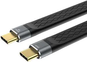 Aomoproing Thunderbolt 5 80Gbps 1pc/Lot USB 4 Extension 12CM Flat Short Data Transmissions Cable Male to Male 240W Quick Charge 16K Video Connection Compatible with MacBook