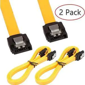 Aomoproing 2Pack 32in Long SATA Cable 6gb Straight with Locking Latch(Yellow) Aomoproing 2Pack 32in Long SATA Cable 6gb Straight with Locking Latch(Yellow)