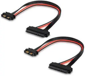 Aomoproing Slimline SATA 13 to 22 Pin Adapter, 2.5" HDD/SSD/Laptop CD-ROM Connector - 2PCS 30cm
