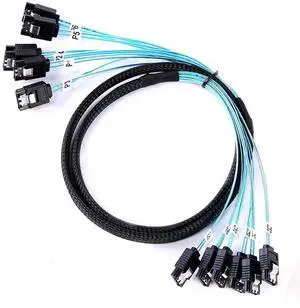 Aomoproing SATA-III Cable-1M 6Pcs/Set-6Gbps-SATA Cable Long Replacement for Bitcoin Computer-Server CD DVD Drives Raid HDD-SSD (3.3FT)