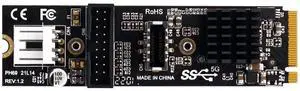 Aomoproing 5Gbps Type-E USB 3.1 Front Panel Socket & USB 2.0 to NVME NGFF M-Key Express Card VL805 Adapter for Motherboard