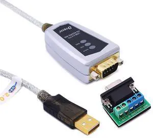 Aomoproing USB to RS422 RS485 Serial Port Adapter Cable with FTDI Chipset 5 Position Terminal Board for Windows 11 10 8 7 XP Mac (4 Feet)
