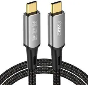 Aomoproing USB 4 Cable 3.3Ft, 240W USB C Cable for Thunderbolt 4, iPhone 15Pro/15ProMax, iPad Pro, Laptop, Tablet, Smartphone, External Monitor (USB4, 3.3ft - 240W)