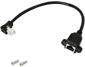 Aomoproing RJ45 Ethernet Adapter Cable 90 Angle Left Male to Famale Ethernet Switch Adapter Cable for CAT 5/CAT 6 LAN Ethernet Socket Connector Adapter Cat5 Cat6 Cable(Left)