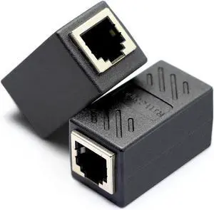 Aomoproing RJ11 Coupler RJ11 Female to Female 6P6C Telephone Inline Coupler Straight Telephone Cable Extension Adapter for Landline Fax Machine (Straight) 2pcs