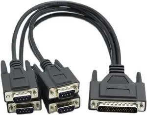 Aomoproing DB44 pin to DB9 pin cable 4 Port DB9 RS-422 serial adapter cables for PCI card to 4 x RS422/485 cards