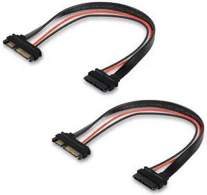 Aomoproing Slimline SATA 22 Pin Male to 13 Pin Female Cable Adapter, Serial ATA 7+15 to 7+6 Extension Connector for Desktop Laptop CD-ROM Hard Disk Drive - 2PCS 30cm