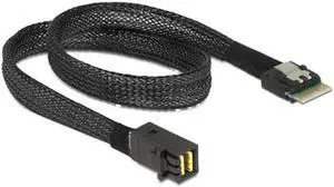 Aomoproing Slim Line SAS 4.0 SFF-8654 4i 38pin Host to HD Mini SAS 4i SFF-8643 36pin Target Cable 50cm SF-098-0.5M