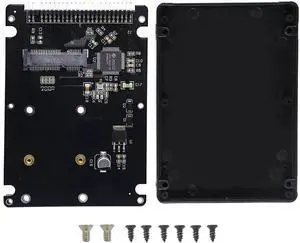 Aomoproing MSATA Mini PCI-E SSD to 2.5 Inch IDE 44Pin Enclosure Adapter, Black for Notebook LaptopDesktop Computer and More