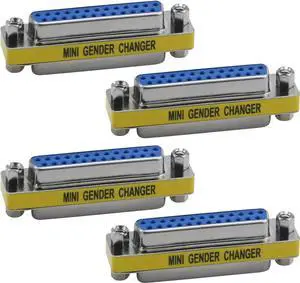 Aomoproing 4Pack DB25 25 Pin Serial Port Female to Female Mini Gender Changer Coupler Adapter RS232 Connector