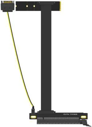 Aomoproing 300mm M.2 Key M to PCIe 4.0 X16 Riser Cable with SATA Power Cable, Not Support M.2 SATA Slot
