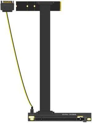 Aomoproing 300mm M.2 Key M to PCIe 4.0 X16 Riser Cable with SATA Power Cable, Not Support M.2 SATA Slot