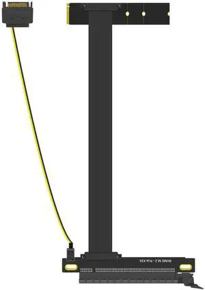 Aomoproing 300mm M.2 Key M to PCIe 4.0 X16 Riser Cable with SATA Power Cable, Not Support M.2 SATA Slot