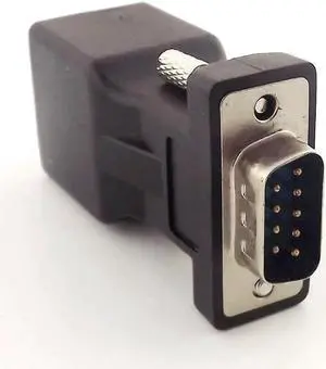 Aomoproing 1pcs DB9 RS232 Male to RJ45 Female Extender Connector CAT5 5e Network Cable Adapter