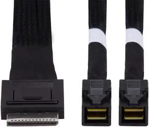 Aomoproing OCuLink PCIe PCI-Express SFF-8611 8x 8-Lane to Dual SFF-8643 HD 4x SSD Data Active Cable 50cm