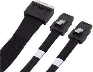 Aomoproing OCuLink PCIe PCI-Express SFF-8611 8x 8-Lane to Dual SFF-8087 4x SSD Data Active Cable 50cm