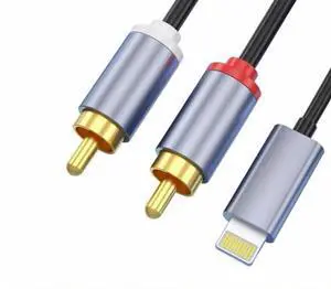 Lightning to RCA Cable Audio Aux Adapter, Stereo Y Splitter Adapter for Select iPhone, iPad and iPod Models for Power Amplifier, Car, Home Theater, Speaker and More