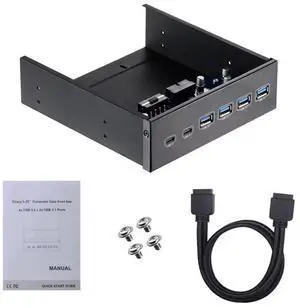 5.25" Front Bay USB HUB 2-Port USB 3.1 & 4-Port USB 3.0 High Speed 5Gbps USB Hub Front Panel Computer Case Optical Drive Bay Converter Hub