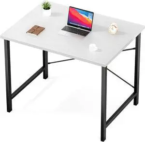 Computer Desk, Small Office 32 Inch Writing Work Study Student Teacher Home Bedroom Table with Metal Frame Wood Tabletop - White Computer Desk, Small Office 32 Inch Writing Work Study Student Teacher Home Bedroom Table with Metal Frame Wood Tabletop - White