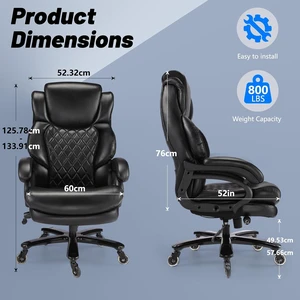 800lbs Big and Tall Office Chair, Executive Chair with Adjustable Headrest, High Back Extra Wide Seat, Heavy Duty PU Leather for Home Office, Comfortable Large Computer Desk Chair 800lbs Big and Tall Office Chair, Executive Chair with Adjustable Headrest, High Back Extra Wide Seat, Heavy Duty PU Leather for Home Office, Comfortable Large Computer Desk Chair
