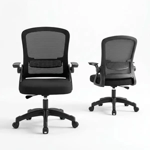 Mid Back Mesh Office Chair with Flip Up Armrest, Height Adjustable Swivel Desk Chair, 300LBS Breathable Ergonomic Computer Task Chair for Home Office StudyBlack Mid Back Mesh Office Chair with Flip Up Armrest, Height Adjustable Swivel Desk Chair, 300LBS Breathable Ergonomic Computer Task Chair for Home Office StudyBlack