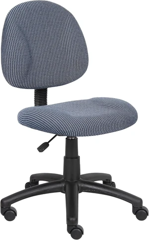 Boss Office Products B315-BE Perfect Posture Delux Fabric Task Chair Without Arms in Blue, 250 Boss Office Products B315-BE Perfect Posture Delux Fabric Task Chair Without Arms in Blue, 250