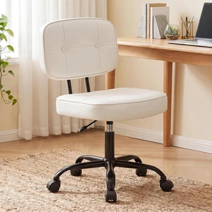 Armless Office Desk Chair, Small Vanity Chair with Wheels Armless Office Desk Chair, Small Vanity Chair with Wheels