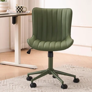 Office Desk Chair with Wheels Armless Chair Ergonomic Green Office Desk Chair with Wheels Armless Chair Ergonomic Green