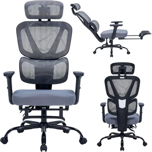 Ergonomic Office Chair with Footrest, 90-160° Reclining Mesh Desk Chair Ergonomic Office Chair with Footrest, 90-160° Reclining Mesh Desk Chair