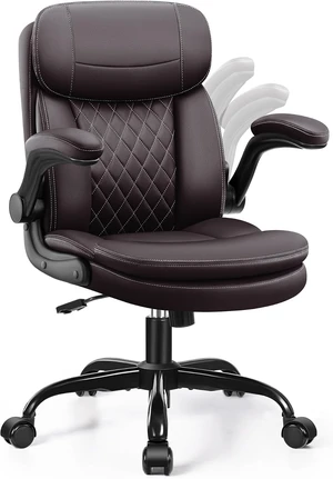 Leather Office Chair, Computer Desk Chair with Dual Back Support Leather Office Chair, Computer Desk Chair with Dual Back Support
