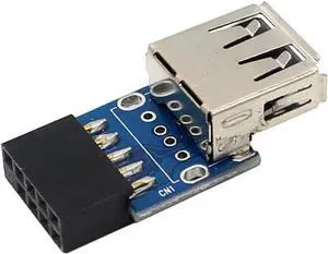 PH29 USB2.0 9Pin to Dual A Port Adapter Built-in USB Support for Desktop Motherboard (PH29A Single Interface)