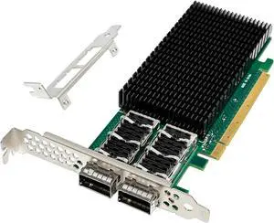 Dual-QSFP28+ 100G Ethernet Network Adapter,Compare to in-tel E810-CQDA2, with in-tel E810-CAM2 Chip,PCIe 4.0 x16 Ethernet NIC LAN Adapter Support Windows/Server/Linux/VMware
