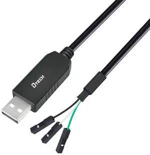 DTECH 6ft USB to TTL Serial Cable 3.3V 3 Pin TX RX Signal UART Adapter Debug Cord Compatible with Windows 11 10 8 7 Linux MAC OS Genuine FT232RL Chip 3Pin 3v3 2.54mm Dupont Female Header