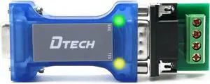 DTECH Industrial Grade RS232 to RS485 Converter Adapter Optical Isolation Protector with TX RX LED Lights for Long Haul Serial Communication