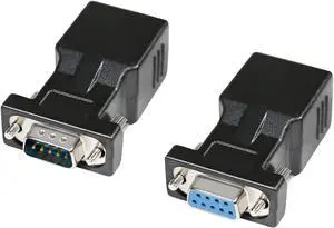 DTECH RS232 DB9 to RJ45 Serial Adapter DB-9 Female/Male to RJ-45 Female Ethernet Converter (2 Pack)