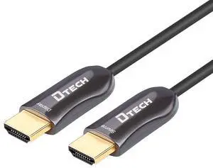 DTech 328 Feet Fiber Optic HDMI Cable 4K 60Hz Slim Extra Long HDMI Cord HDCP 2.2 UHD 18Gbps in Wall Installation for Monitor Projector Ultra HD Gaming (100m, Black)