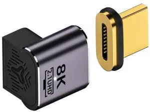 HDMI 2.1 Magnetic Connector, HDMI Male to Female 90 Degree Down Low Angled 8K@60Hz 4K@120Hz 48Gbps High Speed Gold Plated Gender Change Adapter