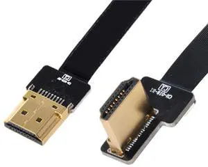 CYFPV HDMI Type A Male to Male HDTV FPC Flat Cable for FPV HDTV Multicopter Aerial Photography 90 Degree Right Angled 0.2M