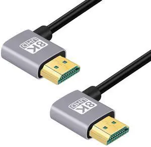 HDMI 2.1 Cable,HDMI Male to Male Dual 90 Degree Right Angled 8K@60Hz 4K@120Hz 48Gbps Ultra High-Speed Gold-Plated Cable 0.5M for TV, Monitor, Computer HDMI 2.1 Cable,HDMI Male to Male Dual 90 Degree Right Angled 8K@60Hz 4K@120Hz 48Gbps Ultra High-Speed Gold-Plated Cable 0.5M for TV, Monitor, Computer